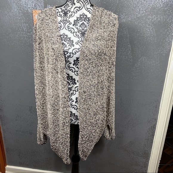 Blue Rain textured long open cardigan sweater - Picture 4 of 12